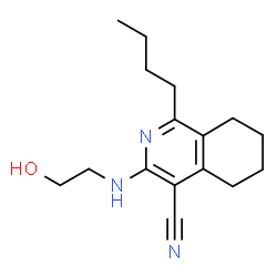 ChemSpider 2D Image | 1-butyl-3-(2-hydroxyethylamino)-5,6,7,8-tetrahydroisoquinoline-4-carbonitrile | C16H23N3O