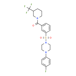 ChemSpider 2D Image | (3-{[4-(4-Fluorophenyl)-1-piperazinyl]sulfonyl}phenyl)[3-(trifluoromethyl)-1-piperidinyl]methanone | C23H25F4N3O3S