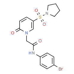 ChemSpider 2D Image | N-(4-Bromophenyl)-2-[2-oxo-5-(1-pyrrolidinylsulfonyl)-1(2H)-pyridinyl]acetamide | C17H18BrN3O4S