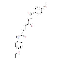 ChemSpider 2D Image | 2-(4-Methoxyphenyl)-2-oxoethyl 5-[(4-ethoxyphenyl)amino]-5-oxopentanoate | C22H25NO6