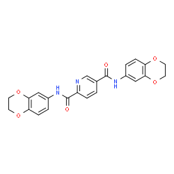 ChemSpider 2D Image | N,N'-Di(2,3-dihydro-1,4-benzodioxin-6-yl)-2,5-pyridinedicarboxamide | C23H19N3O6