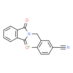 ChemSpider 2D Image | 3-[(1,3-Dioxo-1,3-dihydro-2H-isoindol-2-yl)methyl]-4-fluorobenzonitrile | C16H9FN2O2