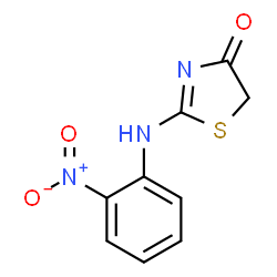 ChemSpider 2D Image | 2-[(2-Nitrophenyl)amino]-1,3-thiazol-4(5H)-one | C9H7N3O3S