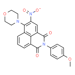 ChemSpider 2D Image | 2-(4-Methoxyphenyl)-6-(4-morpholinyl)-5-nitro-1H-benzo[de]isoquinoline-1,3(2H)-dione | C23H19N3O6