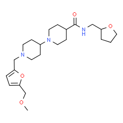 ChemSpider 2D Image | 1'-{[5-(Methoxymethyl)-2-furyl]methyl}-N-(tetrahydro-2-furanylmethyl)-1,4'-bipiperidine-4-carboxamide | C23H37N3O4