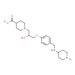 ChemSpider 2D Image | Methyl 1-[2-hydroxy-3-(4-{[(1-methyl-4-piperidinyl)amino]methyl}phenoxy)propyl]-4-piperidinecarboxylate | C23H37N3O4