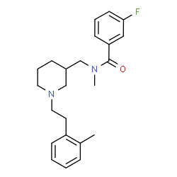 ChemSpider 2D Image | 3-Fluoro-N-methyl-N-({1-[2-(2-methylphenyl)ethyl]-3-piperidinyl}methyl)benzamide | C23H29FN2O