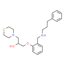 ChemSpider 2D Image | 1-(2-{[(3-Phenylpropyl)amino]methyl}phenoxy)-3-(4-thiomorpholinyl)-2-propanol | C23H32N2O2S