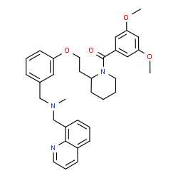 ChemSpider 2D Image | (3,5-Dimethoxyphenyl){2-[2-(3-{[methyl(8-quinolinylmethyl)amino]methyl}phenoxy)ethyl]-1-piperidinyl}methanone | C34H39N3O4