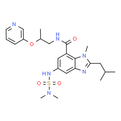 ChemSpider 2D Image | 5-[(Dimethylsulfamoyl)amino]-2-isobutyl-1-methyl-N-[2-(3-pyridinyloxy)propyl]-1H-benzimidazole-7-carboxamide | C23H32N6O4S