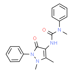 ChemSpider 2D Image | 3-(1,5-Dimethyl-3-oxo-2-phenyl-2,3-dihydro-1H-pyrazol-4-yl)-1-methyl-1-phenylurea | C19H20N4O2
