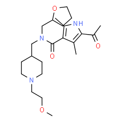 ChemSpider 2D Image | 5-Acetyl-N-{[1-(2-methoxyethyl)-4-piperidinyl]methyl}-2,4-dimethyl-N-(tetrahydro-2-furanylmethyl)-1H-pyrrole-3-carboxamide | C23H37N3O4