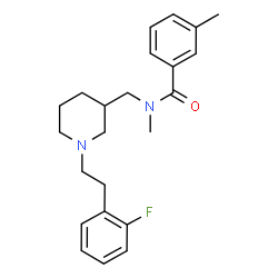 ChemSpider 2D Image | N-({1-[2-(2-Fluorophenyl)ethyl]-3-piperidinyl}methyl)-N,3-dimethylbenzamide | C23H29FN2O