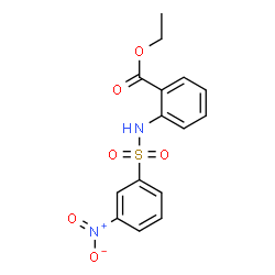 ChemSpider 2D Image | Ethyl 2-{[(3-nitrophenyl)sulfonyl]amino}benzoate | C15H14N2O6S