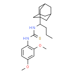 ChemSpider 2D Image | 1-[1-(Adamantan-1-yl)butyl]-3-(2,4-dimethoxyphenyl)thiourea | C23H34N2O2S