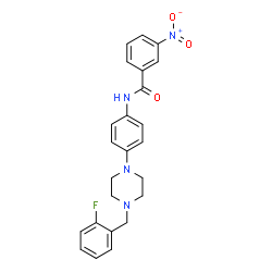 ChemSpider 2D Image | N-{4-[4-(2-Fluorobenzyl)-1-piperazinyl]phenyl}-3-nitrobenzamide | C24H23FN4O3