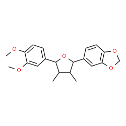 ChemSpider 2D Image | 5-[5-(3,4-Dimethoxyphenyl)-3,4-dimethyltetrahydro-2-furanyl]-1,3-benzodioxole | C21H24O5