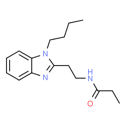 ChemSpider 2D Image | N-[2-(1-Butyl-1H-benzimidazol-2-yl)ethyl]propanamide | C16H23N3O