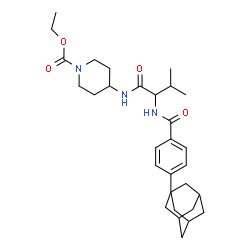 ChemSpider 2D Image | Ethyl 4-({N-[4-(adamantan-1-yl)benzoyl]valyl}amino)-1-piperidinecarboxylate | C30H43N3O4