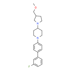 ChemSpider 2D Image | 1-(3'-Fluoro-4-biphenylyl)-4-[3-(methoxymethyl)-1-pyrrolidinyl]piperidine | C23H29FN2O