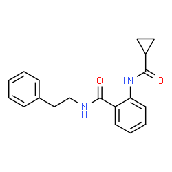 ChemSpider 2D Image | 2-[(Cyclopropylcarbonyl)amino]-N-(2-phenylethyl)benzamide | C19H20N2O2
