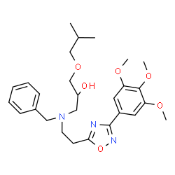 ChemSpider 2D Image | 1-(Benzyl{2-[3-(3,4,5-trimethoxyphenyl)-1,2,4-oxadiazol-5-yl]ethyl}amino)-3-isobutoxy-2-propanol | C27H37N3O6