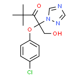 ChemSpider 2D Image | 2-(4-Chlorophenoxy)-1-hydroxy-4,4-dimethyl-2-(1H-1,2,4-triazol-1-yl)-3-pentanone | C15H18ClN3O3