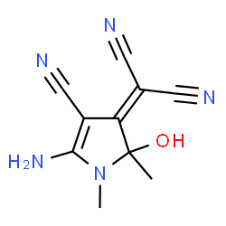 ChemSpider 2D Image | (5-Amino-4-cyano-2-hydroxy-1,2-dimethyl-1,2-dihydro-3H-pyrrol-3-ylidene)malononitrile | C10H9N5O