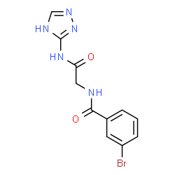 ChemSpider 2D Image | 3-Bromo-N-[2-oxo-2-(1H-1,2,4-triazol-3-ylamino)ethyl]benzamide | C11H10BrN5O2
