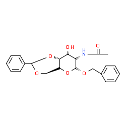 ChemSpider 2D Image | Benzyl 2-acetamido-4,6-O-benzylidene-2-deoxy-alpha-D-gulopyranoside | C22H25NO6