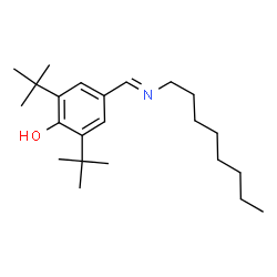 ChemSpider 2D Image | 2,6-Bis(2-methyl-2-propanyl)-4-[(E)-(octylimino)methyl]phenol | C23H39NO