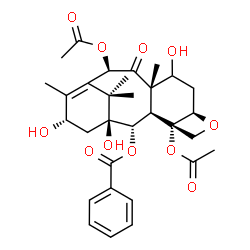 ChemSpider 2D Image | (2alpha,5beta,10beta,13alpha)-4,10-Diacetoxy-1,7,13-trihydroxy-9-oxo-5,20-epoxytax-11-en-2-yl benzoate | C31H38O11