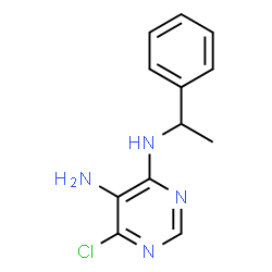 ChemSpider 2D Image | 6-Chloro-N~4~-(1-phenylethyl)-4,5-pyrimidinediamine | C12H13ClN4