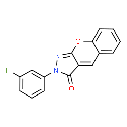 ChemSpider 2D Image | 2-(3-Fluorophenyl)chromeno[2,3-c]pyrazol-3(2H)-one | C16H9FN2O2
