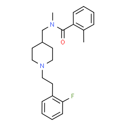 ChemSpider 2D Image | N-({1-[2-(2-Fluorophenyl)ethyl]-4-piperidinyl}methyl)-N,2-dimethylbenzamide | C23H29FN2O