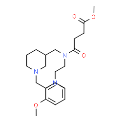 ChemSpider 2D Image | Methyl 4-([2-(dimethylamino)ethyl]{[1-(2-methoxybenzyl)-3-piperidinyl]methyl}amino)-4-oxobutanoate | C23H37N3O4