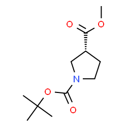 ChemSpider 2D Image | 1-tert-Butyl 3-methyl (3R)-pyrrolidine-1,3-dicarboxylate | C11H19NO4