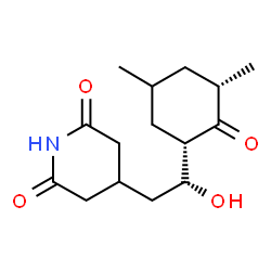 ChemSpider 2D Image | 4-{2-[(1S,3S)-3,5-Dimethyl-2-oxocyclohexyl]-2-hydroxyethyl}-2,6-piperidinedione | C15H23NO4