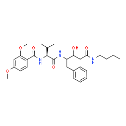 ChemSpider 2D Image | N-[(2S)-1-{[5-(Butylamino)-3-hydroxy-5-oxo-1-phenyl-2-pentanyl]amino}-3-methyl-1-oxo-2-butanyl]-2,4-dimethoxybenzamide | C29H41N3O6