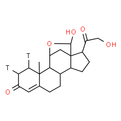 ChemSpider 2D Image | 18,21-Dihydroxy(1,2-~3~H_2_)-11,18-epoxypregn-4-ene-3,20-dione | C21H26T2O5