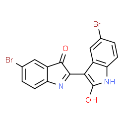 ChemSpider 2D Image | 5,5'-Dibromo-2'-hydroxy-1'H,3H-2,3'-biindol-3-one | C16H8Br2N2O2