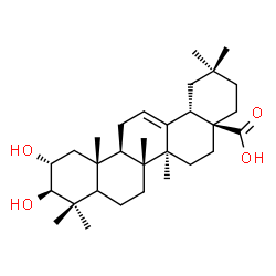 ChemSpider 2D Image | (2alpha,3beta,5xi)-2,3-Dihydroxyolean-12-en-28-oic acid | C30H48O4