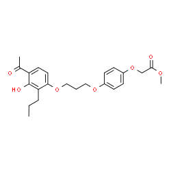 ChemSpider 2D Image | methyl {4-[3-(4-acetyl-3-hydroxy-2-propylphenoxy)propoxy]phenoxy}acetate | C23H28O7
