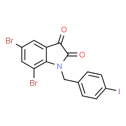 ChemSpider 2D Image | 5,7-Dibromo-1-(4-iodobenzyl)-1H-indole-2,3-dione | C15H8Br2INO2