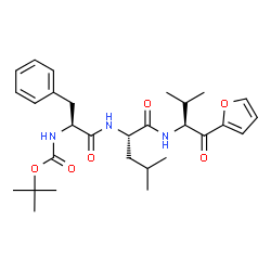 ChemSpider 2D Image | Nalpha-(tert-butoxycarbonyl)-N-[(2S)-1-{[(2S)-1-(furan-2-yl)-3-methyl-1-oxobutan-2-yl]amino}-4-methyl-1-oxopentan-2-yl]-L-phenylalaninamide | C29H41N3O6