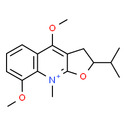 ChemSpider 2D Image | 2-Isopropyl-4,8-dimethoxy-9-methyl-2,3-dihydrofuro[2,3-b]quinolin-9-ium | C17H22NO3