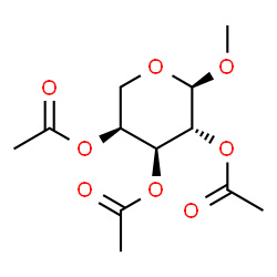 ChemSpider 2D Image | Methyl 2,3,4-tri-O-acetyl-alpha-L-arabinopyranoside | C12H18O8