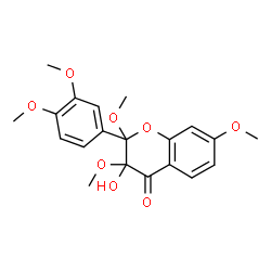 ChemSpider 2D Image | 2-(3,4-Dimethoxyphenyl)-3-hydroxy-2,3,7-trimethoxy-2,3-dihydro-4H-chromen-4-one | C20H22O8