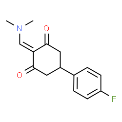 ChemSpider 2D Image | 2-[(Dimethylamino)methylene]-5-(4-fluorophenyl)-1,3-cyclohexanedione | C15H16FNO2