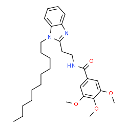 ChemSpider 2D Image | 3,4,5-Trimethoxy-N-[2-(1-undecyl-1H-benzimidazol-2-yl)ethyl]benzamide | C30H43N3O4